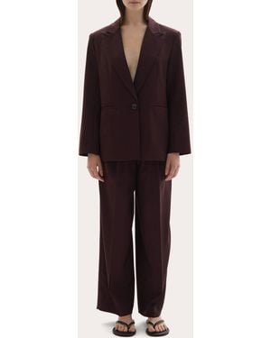 JOAEN Ila Wool Peaked Lapel Blazer - Purple