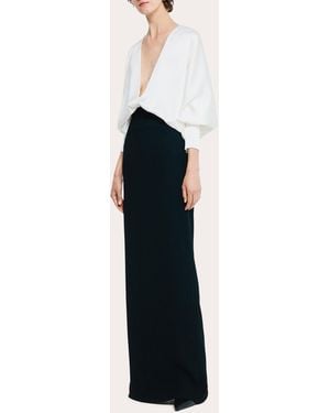 SEV Crepe High-Rise Maxi Skirt - Blue