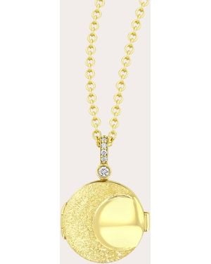 Future Fortune Diamond & 18K Lunar Locket Necklace - Metallic