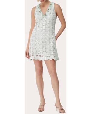 Waimari Rose Sequin Floral Lace Mini Shift Dress - Green