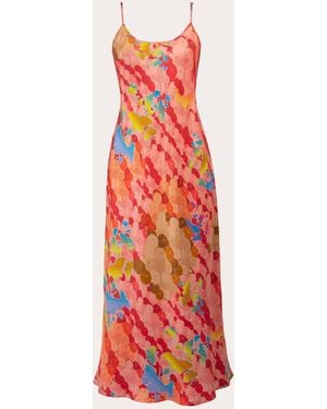 Karma On The Rocks Edo Niwa Silk Maxi Slip Dress - Red