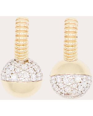 Campbell + Charlotte Diamond Revel Mini Bobble Huggie Earrings - Natural