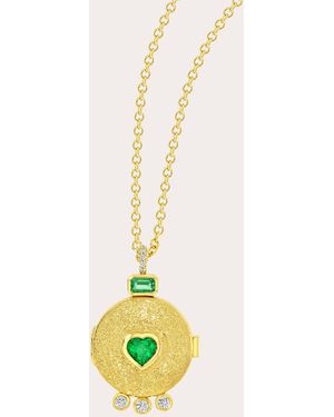 Future Fortune Emerald & Diamond Love Potion Locket Necklace - Metallic