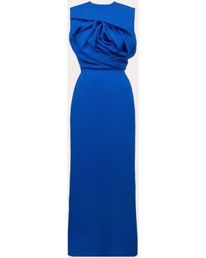 Edeline Lee Aphrodite Jacquard Draped Midi Dress - Blue