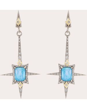 Armenta Opal & Diamond Two-Tone Spear Drop Earrings - Blue