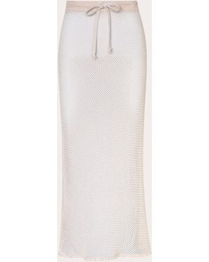 Verde Limon Amelie Crochet Knit Skirt - White