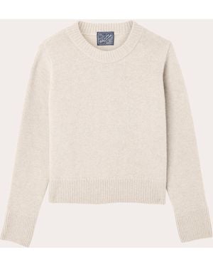 With Nothing Underneath Devon Wool Crewneck Sweater - Natural