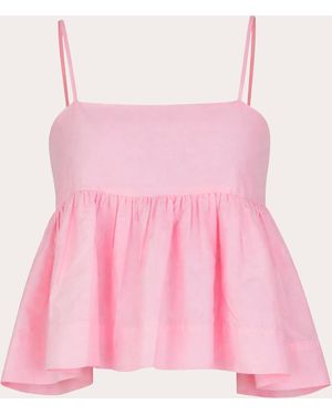 Azeeza Rachel Taffeta Empire-Waist Top - Pink