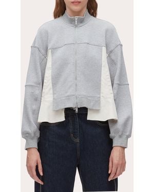 3.1 Phillip Lim French Terry Ripstop Combo Zip Track Jacket - Gray