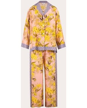Karma On The Rocks Isa Higa Silk Pajama Set - Metallic