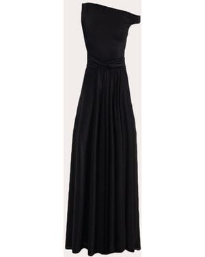 Francisco Arce Geneve Ruched Jersey Asymmetric Gown - Black