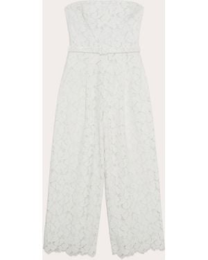 Jonathan Simkhai Rebecca Floral Lace Strapless Jumpsuit - White