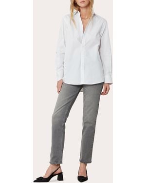 With Nothing Underneath The Boyfriend Organic Poplin Shirt - White