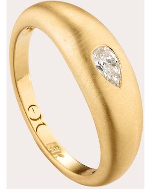 Elizabeth Moore Diamond & 18K Fairy Dust Teardrop Ring - Metallic