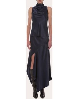 Helmut Lang Silk Handkerchief Slip Skirt - Blue