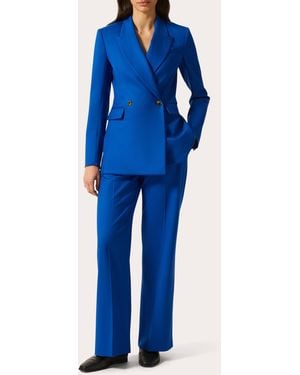 Argent Cooper Seasonless Wool Double-Breasted Blazer - Blue