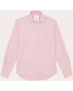 With Nothing Underneath The Classic Brushed Cotton Wool Shirt - Pink