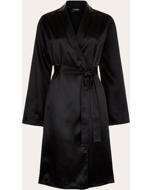 La Perla Short Silk Robe - Black