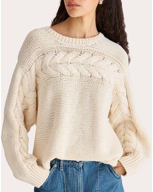 Merlette Serin Cable Knit Crewneck Sweater - Natural
