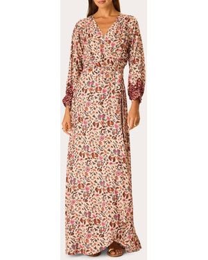 Natalie Martin Kate Floral Gathered Wrap Maxi Dress - Pink