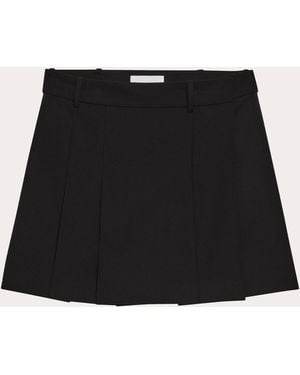Helmut Lang Wool Gabardine Closet Pleated Mini Skirt - Black