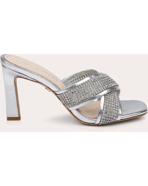 Dee Ocleppo Ireland Crystal-Embellished Metallic-Leather Sandal - Gray