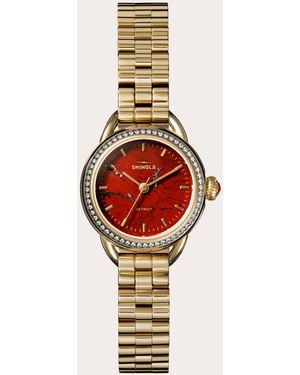 Shinola Diamond & Jasper Gilda Runabout 25Mm Watch - White