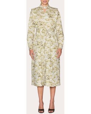 Lia Cohen Compassion Floral Cutout Shirt Dress Cotton/Elastane - Natural