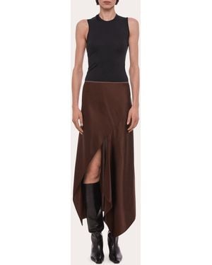 Helmut Lang Silk Handkerchief Slip Skirt - Brown