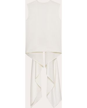Helmut Lang Silk Satin Reversible Scarf Drape Top - Natural