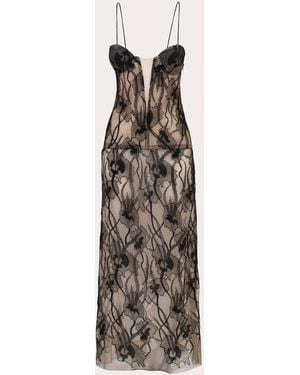 BYVARGA Melanie Floral Lace Bustier Maxi Dress - White