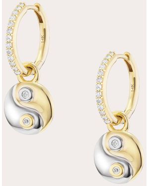 Sheryl Lowe 14K Sterling And Diamond Yin Yang Earrings - Metallic