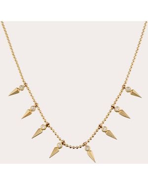 Elizabeth Moore Diamond & 18K Dagger Station Necklace 14K - Natural