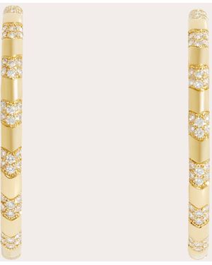 Statement Paris Diamond & 18K Reptile Hoop Earrings - Natural