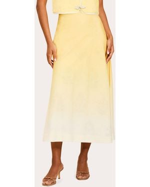 mestiza Santiago Reversible Cotton Bias Midi Skirt - Yellow