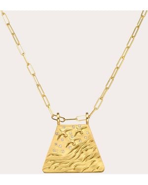 Elizabeth Moore Diamond & 18K Air Pendant Necklace - Metallic