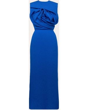 Edeline Lee Aphrodite Jacquard Draped Midi Dress - Blue