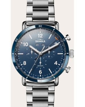 Shinola Canfield Sport 45Mm Chronograph Bracelet Watch - Blue