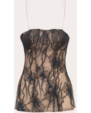 BYVARGA Suzie Floral Lace Bustier Top - Black