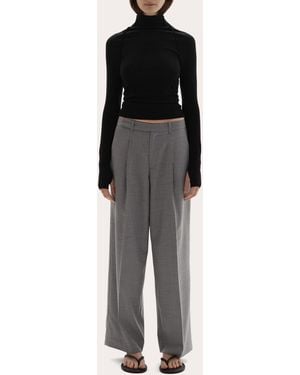 JOAEN Ila Pleated Wool Pants - Gray