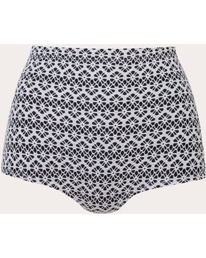 Verde Limon Jane Floral Mesh Boyshort Bikini Bottoms - White