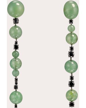 Anabela Chan Jade & Onyx Matrix Love & Pain Drop Earrings - Green