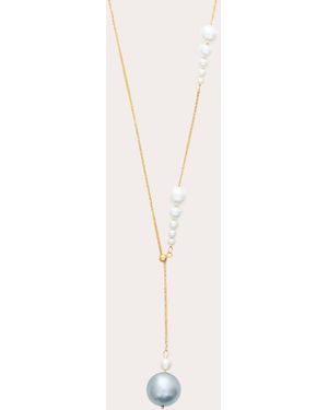 Yi Collection Akoya & Tahitian Pearl 18K Lariat Necklace - Natural