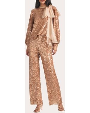 Sachin & Babi Bri Flared Sequined Pants - Natural