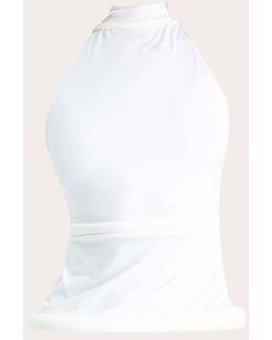 Francisco Arce Mar Rolled Mock Neck Top - White