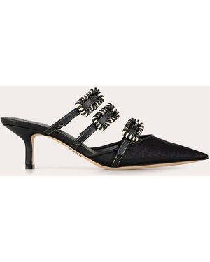 Rodo Paige 55 Mesh Leather Mule - Black