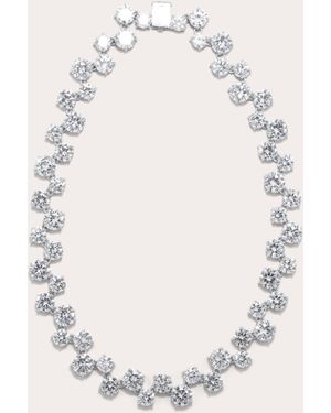Completedworks Cubic Zirconia Checkerboard Necklace - Natural