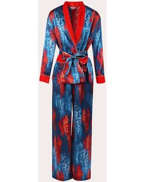 Karma On The Rocks Ari Fuji Silk Belted Pajama Set - White