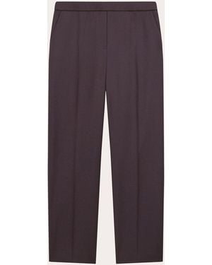 Theory Sleek Flannel Wool Treeca Pull-On Pants - Purple