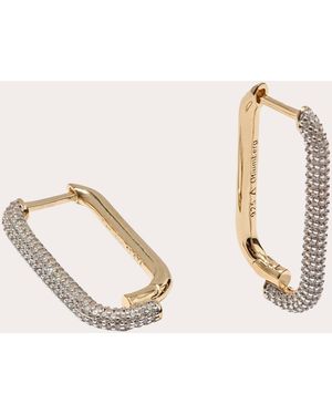 Otiumberg Cubic Zirconia Pavé Mosaic Hoop Earrings - Natural
